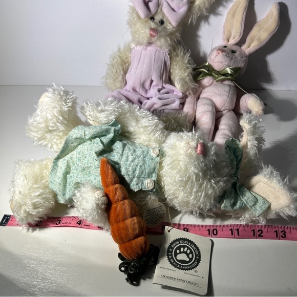 Boyds Bears Juniper Bunnyhugs Easter Bunny Plush Stuffed Plush Rabbit Lot Of 3 - Picture 9 of 9